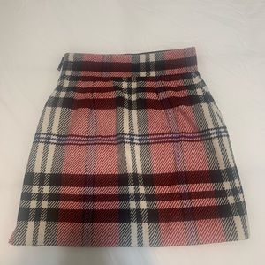 TOPSHOP high-waisted plaid tartan mini skirt